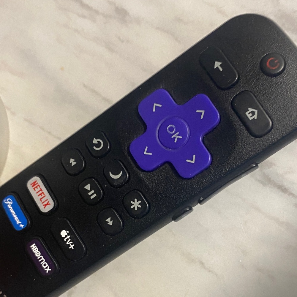 Roku Black Remote with Purple Button